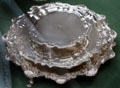Silver circular waiters trays from London at Russborough House. Ireland.