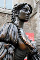 Detail of Molly Malone statue by Jeanne Rynhart on Suffolk Street. Dublin, Ireland
