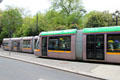 Dublin trams at St Stephen's Green. Dublin, Ireland.