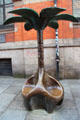 Bronze Palm Tree seat by Vincent Browne at Temple Bar. Dublin, Ireland.
