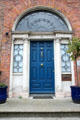 Blue Georgian door on Merrion Square. Dublin, Ireland.