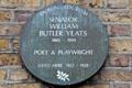 Plaque on Georgian house of Poet & Playwright Senator William Butler Yeats at Merrion Square. Dublin, Ireland.
