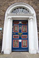 Multicolored Georgian door on Merrion Square. Dublin, Ireland