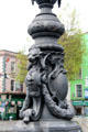 Cast iron lampstand on O'Connell Street bridge. Dublin, Ireland.