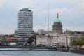Liberty Hall & Custom House over River Liffey. Dublin, Ireland.