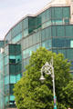 Street lampstand & International Financial Services Centre. Dublin, Ireland.