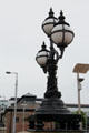 Cast iron lampstand at Custom House Basin. Dublin, Ireland.