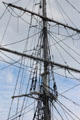 Mast of Jeanie Johnstone Tall Ship. Dublin, Ireland.