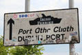Sign pointing to Dublin Port & Irish Ferries. Dublin, Ireland.