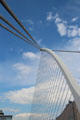 Structural support wires of Samuel Beckett Bridge. Dublin, Ireland.