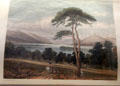 Lake & mountains in Killarney sketch by Andrew Nicholl at Old Trinity Library. Dublin, Ireland.