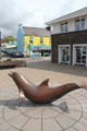 Sculpture of Fungie, a beloved dolphin who frequents Dingle harbor. Dingle, Ireland.