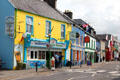 Brightly decorated store fronts in Dingle. Dingle, Ireland.