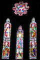 Stained glass windows in chancel of St Mary's Church, Dingle. Dingle, Ireland.