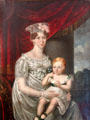 Portrait of Mary O'Connell, wife of Daniel, & their son Daniel by John Gubbins in dining room at Derrynane House. Ireland.