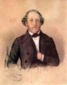 Chalk on paper portrait believed to be of Daniel O'Connell Jr. by Ernst Ferdinand Moritz Oertel at Derrynane House. Ireland.