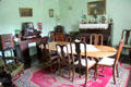 Formal dining room at Quille's farm at Muckross Traditional Farms in Killarney National Park. Killarney, Ireland.