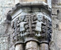 Carved nave corbel with human figures & fighting animals at Boyle Abbey. Knocknashee, Ireland