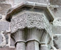 Carved nave corbel with seven roundels over fluted column at Boyle Abbey. Knocknashee, Ireland.