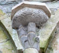 Carved nave corbel with Irish swirls at Boyle Abbey. Knocknashee, Ireland.