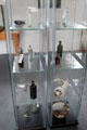 Display of bottles & metal dishes found at Irish Workhouse Centre. Portumna, Ireland.