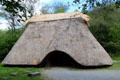Recreation of Neolithic straw house of first farmers at Irish National Heritage Park. Ireland.
