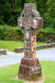 Replica of Irish high cross as used for teaching scriptures at Irish National Heritage Park. Ireland.