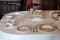 Table place settings in state dining room at Kilkenny Castle. Ireland.