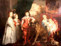 Painting of children with dogs at Kilkenny Castle. Ireland.