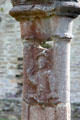 Cloister enclosure carving of Christian figure between double columns at Jerpoint Abbey. Ireland.