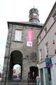 Kilkenny city hall with octagonal clock tower in former arcaded toll house on Parliament St. Kilkenny, Ireland.