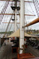 Masts & deck of Dunbrody Famine Ship. New Ross, Ireland.