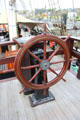 Ship's wheel at Dunbrody Famine Ship. New Ross, Ireland.