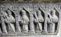 Detail of tomb carved with saints in cathedral at Rock of Cashel. Cashel, Ireland.