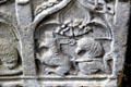 Detail of mythical animals on stone tomb in cathedral at Rock of Cashel. Cashel, Ireland.