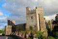 Northern wall & two corner towers Cahir Castle. Cahir, Ireland.