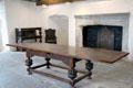 Later Tudor era fireplace & furniture within keep at Cahir Castle. Cahir, Ireland.