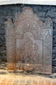 Cast iron fireplace back with classical scene at Cahir Castle. Cahir, Ireland.