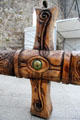 Hand guard detail of Viking sword sculpture by John Hayes near Reginald's Tower. Waterford, Ireland.