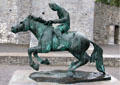 Bronze statue of Gerald FitzMaurice FitzGerald on horseback at Desmond Castle. Newcastle West, Ireland