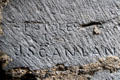 Name carved into stone wall at Desmond Castle. Adare, Ireland.