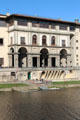 Uffizi Gallery facade overlooking Arno River. Florence, Italy.