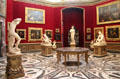 Tribune decorated with classical statues & paintings at Uffizi Gallery. Florence, Italy.