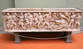 Roman sarcophagus with Calydonian Hunting Scene carving at Uffizi Gallery. Florence, Italy.