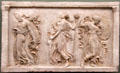 Roman relief carving with dancing Maenads at Uffizi Gallery. Florence, Italy.