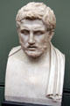 Roman-era portrait bust of athlete at Uffizi Gallery. Florence, Italy.