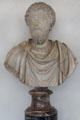 Roman emperor Marcus Aurelius marble bust at Uffizi Gallery. Florence, Italy.