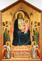 Madonna & Child Enthroned with angels & saints painting by Giotto di Bondone at Uffizi Gallery. Florence, Italy.