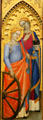 St Catherine & St Lucy panel painting by Giovanni da Milano at Uffizi Gallery. Florence, Italy