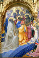 Saints detail of Coronation of the Virgin with saints & angels painting by Lorenzo Monaco at Uffizi Gallery. Florence, Italy.
